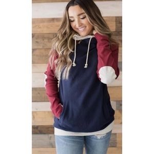 Ampersand Avenue Colorblock Double Hood Sweatshirt